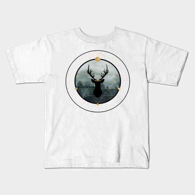 Throne of Glass- Forest Stag Kids T-Shirt by SSSHAKED